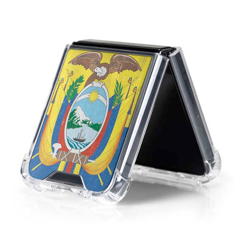 Ecuador Flag Distressed Galaxy Z Flip5 5G Clear Case